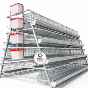 A-Type Galvanized 4-Tier Layer Cage 128 Birds | Chicken Layer Cages Kenya